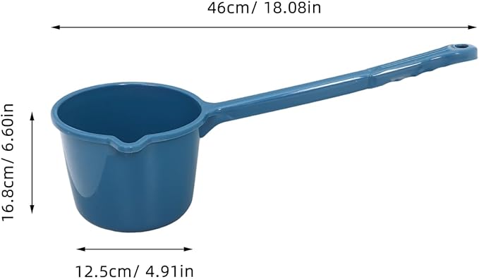 Long Handle Water Scoop Heavy Duty Plastic Ladle for Shower Kitchen Use