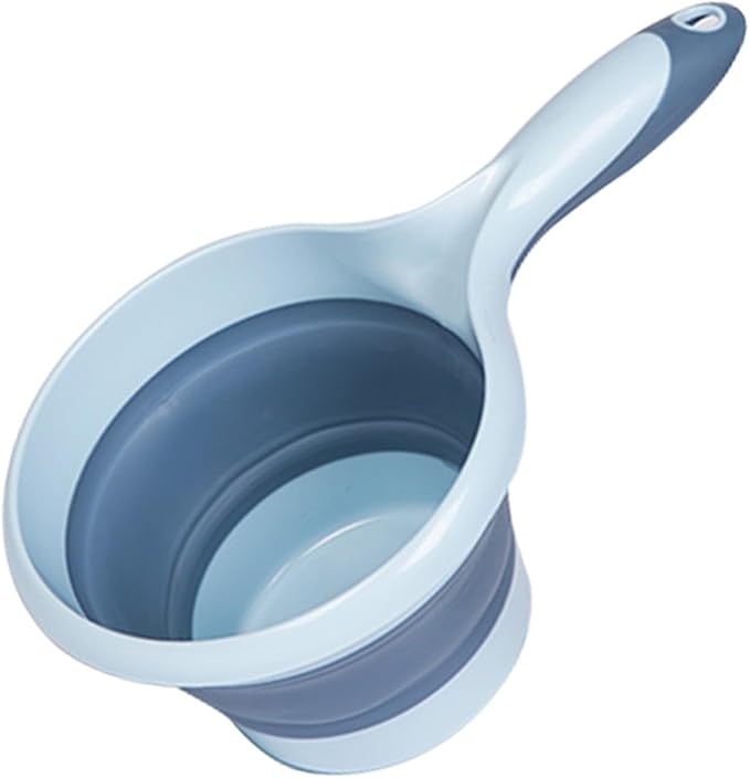 Folding Water Ladle, Collapsible Water Scoop Portable Water Pourer Dipper Spoon for Kitchen Ladles Bathroom Washing Water Scoop(Sky Blue)