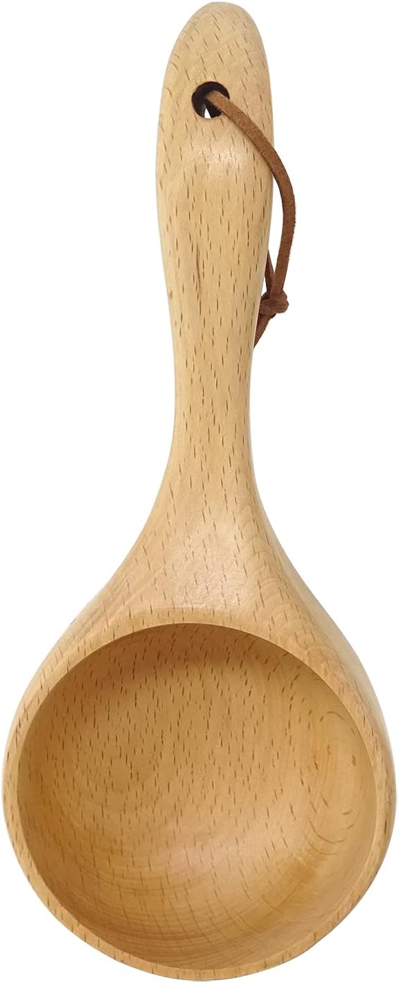 Large Capacity Wooden Ladle Sauna Water Scoop SPA Spoon Bath Salts Spoon Coffee Scoop