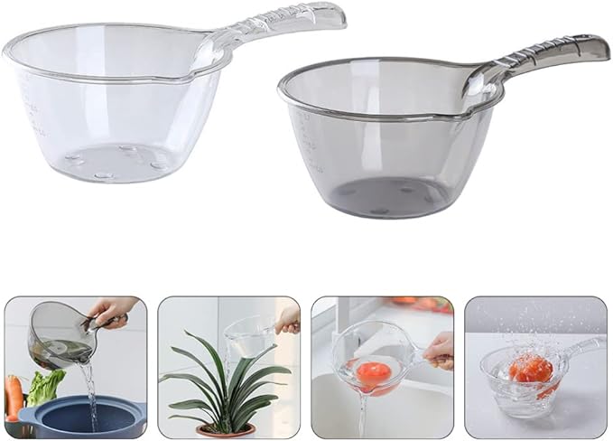 2pcs Multipurpose Water Scoop Kitchen Water Spoon with Long Handle for Efficient Transfer for Cooking and Gardening