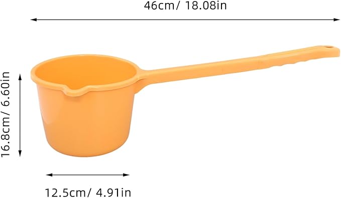 Water Ladle with Long Handle Lightweight Plastic Water Scoop for Bathing Plant Watering Kitchen Bathroom Ladle Convenient Daily Use Storage Design
