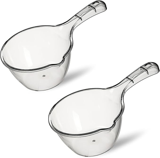 2-Pack Plastic Water Ladle, Bath Dipper, Shower Scoop, Water Bath Scoop, Bathroom Water Scoop Cup – Essential Home Item