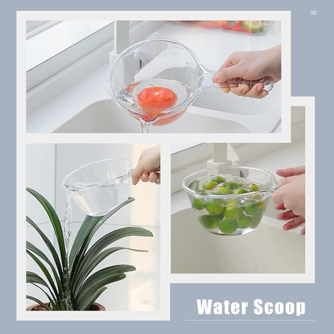 2pcs Multipurpose Water Scoop Kitchen Water Spoon with Long Handle for Efficient Transfer for Cooking and Gardening
