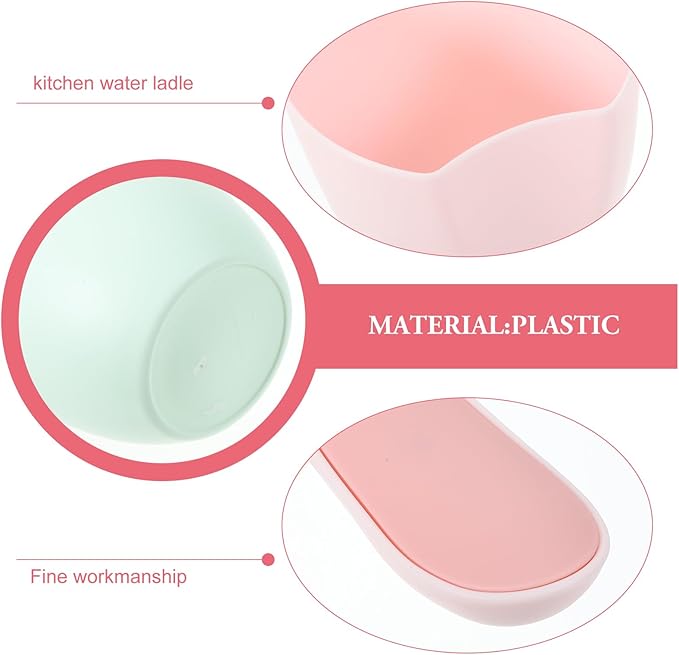 2Pcs Plastic Water Ladle: Bathroom Scoop for Garden Watering and Home Use - Pink and Green