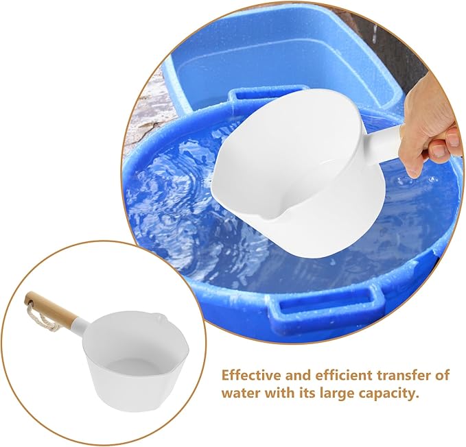 Water Ladle Long Handle Plastic Water Ladle, Dipper Bathroom Hair Washing Scoop Kitchen Scoop with String, Bath Dipper for Kitchen and Bathroom